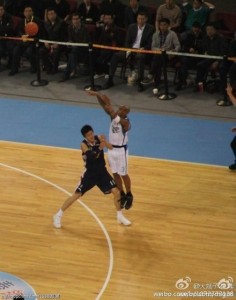 Stephon Marbury and Zhou Wei