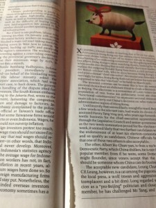 The Economist pages ripped out