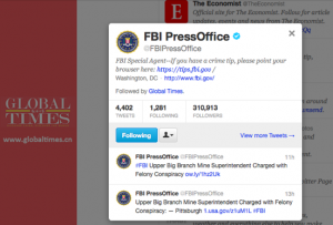 Global Times follows @FBIPressOffice