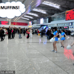 Airport cheerleaders