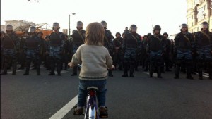 Boy on bike in Moscow