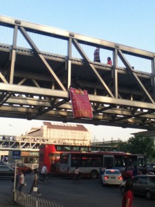 Bridge protester