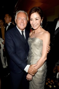 Giorgio Armani and Michelle Yeoh