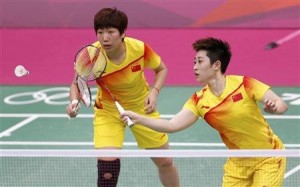 Shuttlers Yu Yang and Wang Xiaoli