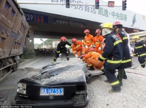 Flattened car