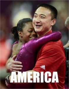 Gymnast and coach