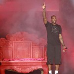 LeBron James In Beijing, Featuring A Red Throne And Two-Handed Reverse Dunk
