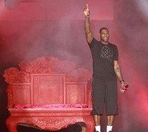 LeBron James In Beijing, Featuring A Red Throne And Two-Handed Reverse Dunk