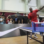 LeBron playing ping-pong