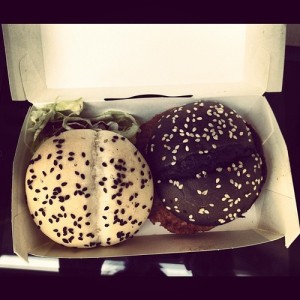 McDonald's black and white burger