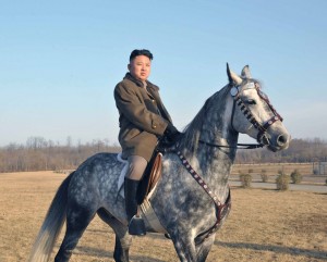 Kim Jong Un on a horse