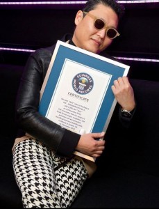 PSY with Gangnam certificate