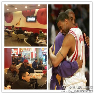 Tracy McGrady watches at McDonald's