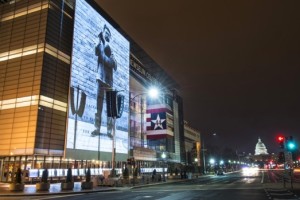 Ai Weiwei overlooks parade route