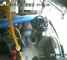Crazy: Bus Driver Barely Dodges Massive Pole That Crashes Through His Windshield