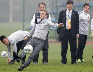 David Beckham slips 1