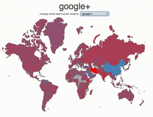 Social media country breakdown - Google-plus