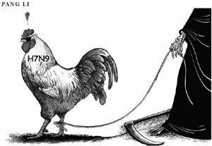 H7N9 political cartoon by Pang Li