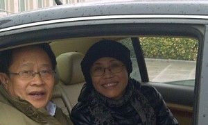 Liu Xia outside court where her brother is on trial