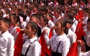 North Korean children swearing their lives for Kim Jong-un