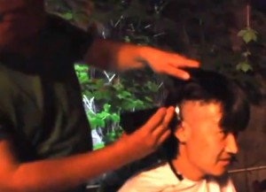 Ai Weiwei cutting my hair with a razor