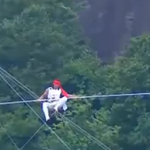 Watch: Chinese Tightrope Walker Falls, Survives