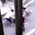 A Fight That Appears To End With One Man Biting Another’s Leg