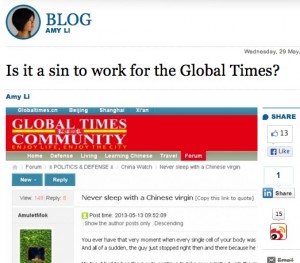 Is it a sin to work for Global Times?