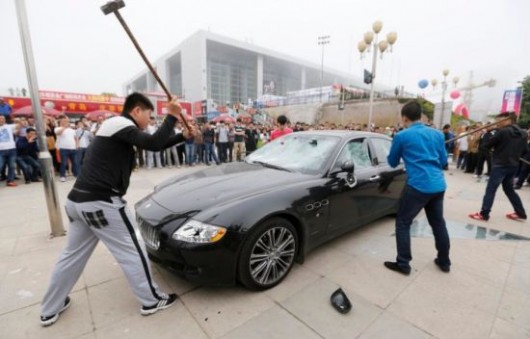 Smashing a Maserati to spite car dealership 1