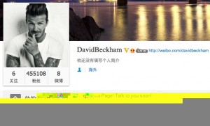 David Beckham on Sina Weibo