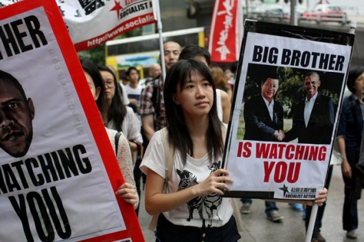 Snowden rally in Hong Kong 2