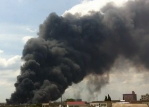 Huge fire near Changsha South Railway Station