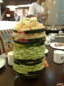 Salad tower at Pizza Huts in China 2