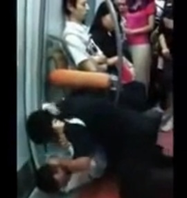 Beijing subway fight