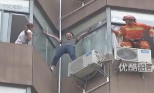 Suicidal woman rescued by firefighter