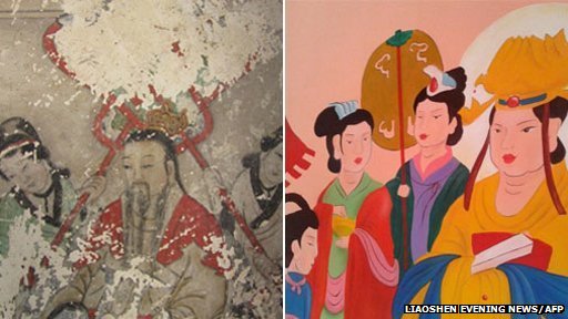 Ancient frescos painted over