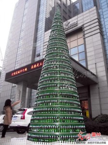 Beer Christmas tree in Changzhou