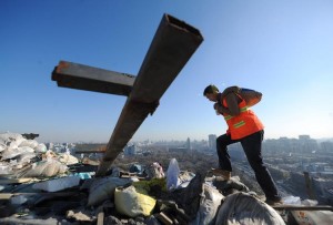 Destruction of rooftop villa