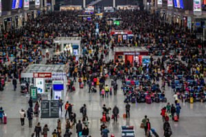 Spring Festival in Shanghai train station