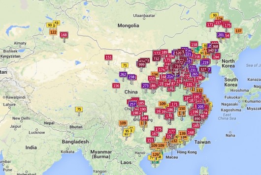 Air Pollution in Asia Real Time Map