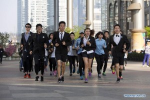 Running in suits Sanlitun