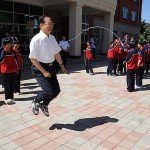 Wen Jiabao skips rope