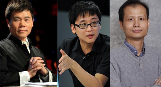 From left to right: Sima Nan, Zhou Xiaoping, and Fang Zhouzi