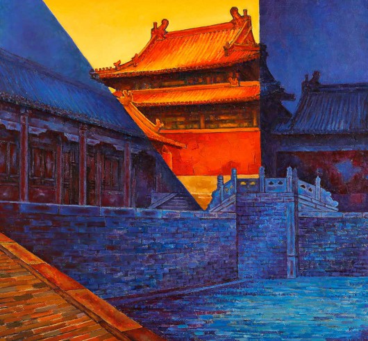 Tian Li painting of Beijing 皇城系列（二（2）80x80cm